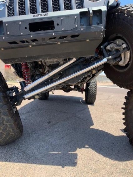 Apex Chassis Heavy Duty 2.5 Ton Tie Rod & Drag Link Assembly in Polished Aluminum Fits: 19-22 Jee...